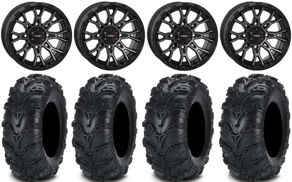 System 3 ST-6 14" Wheels Dark Tint 28" Mud Lite II Tires Polaris RZR XP 1000 / PRO XP / Ranger XP 900/1000