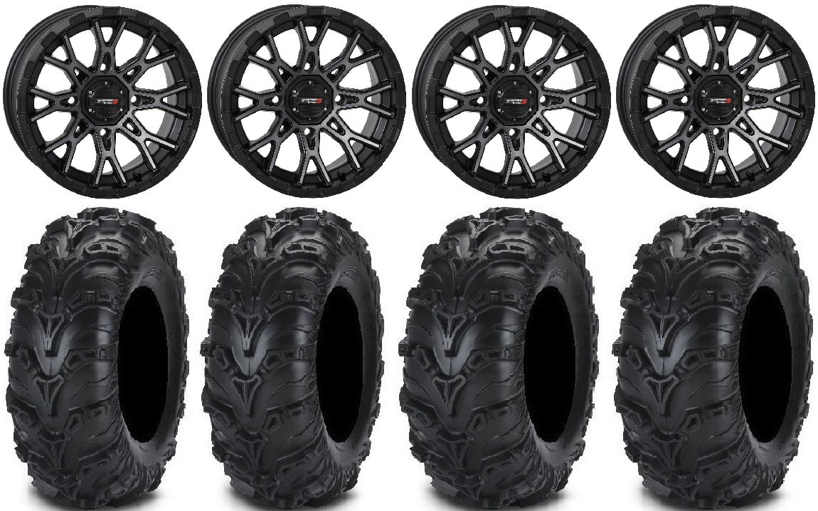 System 3 ST-6 14" Wheels Dark Tint 28" Mud Lite II Tires Polaris RZR XP 1000 / PRO XP / Ranger XP 900/1000