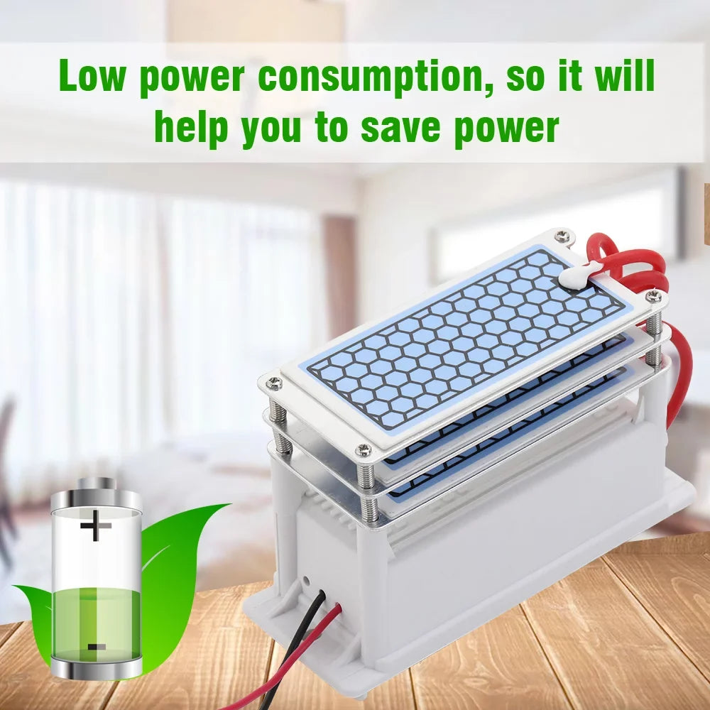 CACAGOO Portable Ceramic 15g/h Generator Long Life Three Tablets Integrated Plate Air Water Purifier