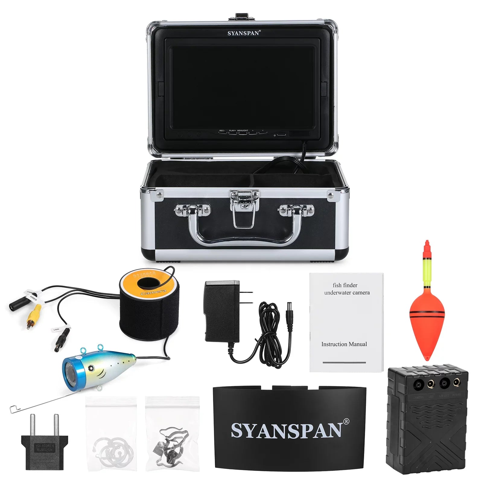 Pristin Underwater camera,15M/30M/50M Cable IP68 Waterproof Sea Lake IP68 Waterproof Sea Fish 12LEDs 7Inch/9Inch Camera Fish Sea Lake Boat 7Inch/9Inch LCD Monitor LCD Monitor 15M/30M/50M 7 /9 LCD