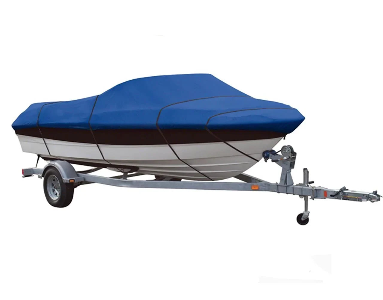 BLUE, GREAT QUALITY BOAT COVER Compatible for POLAR KRAFT KODIAK V 180 FS W/ TM 2011-2015