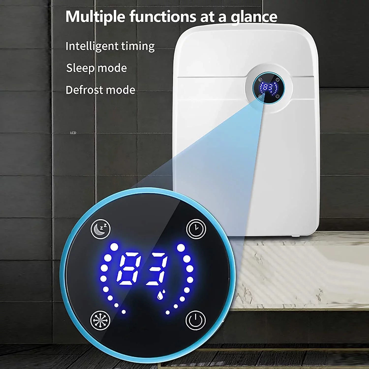 Miumaeov Silent Dehumidifier Moisture Humidity Removal Absorber 2.5L with Drain Hose