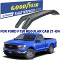Goodyear Shatterproof in-Channel Window Deflectors for Ford F150 2021-2024 Regular Cab/SuperCrew/SuperCab, Rain Guards, Window Visors for Cars, Vent Deflector, Car Accessories, 2 pcs - GY003497