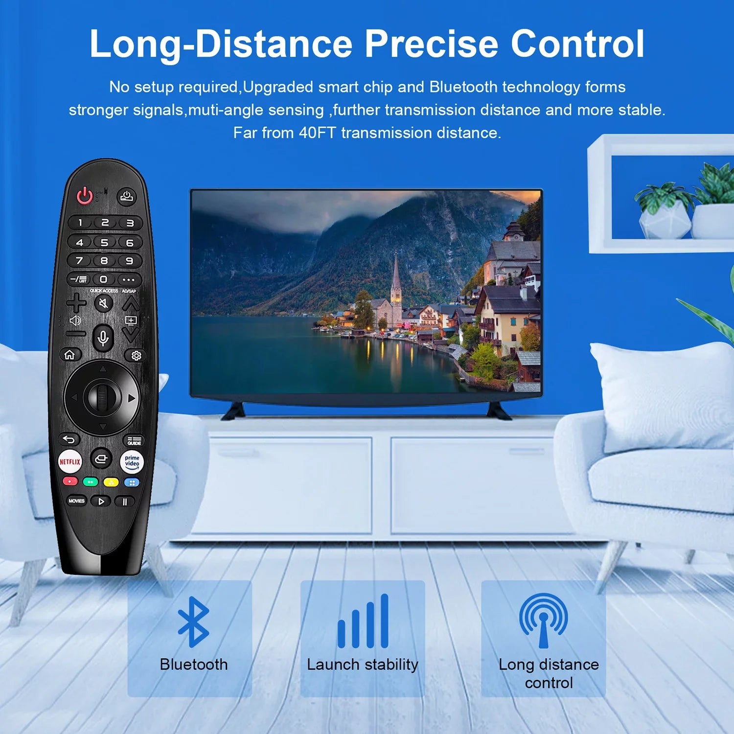 AN-MR20GA New Voice Magic Replacement Remote Control for LG UHD OLED QNED NanoCell 4K 8K Models Netflix and Prime Video Hot Keys, Google/Alexa, with Pointer Function