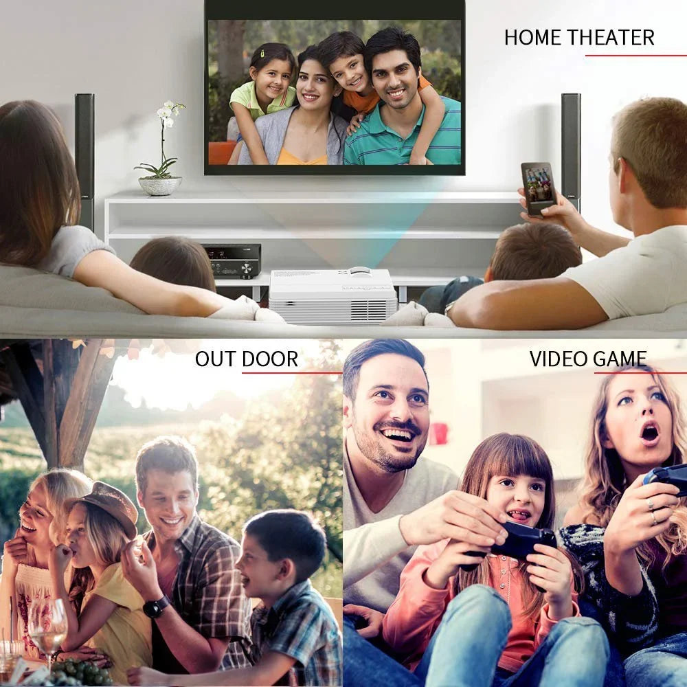 VANKYO Leisure 3 1080P Supported Mini Projector with 65000 Hours Lamp Life, LED Portable Projector Support 200'' Panel, Compatible with TV Stick, PS4, HDMI, VGA, TF, AV and USB (White)