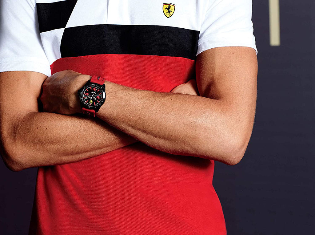 Ferrari Men's Scuderia XX Kers Black Leather Strap 46mm Watch