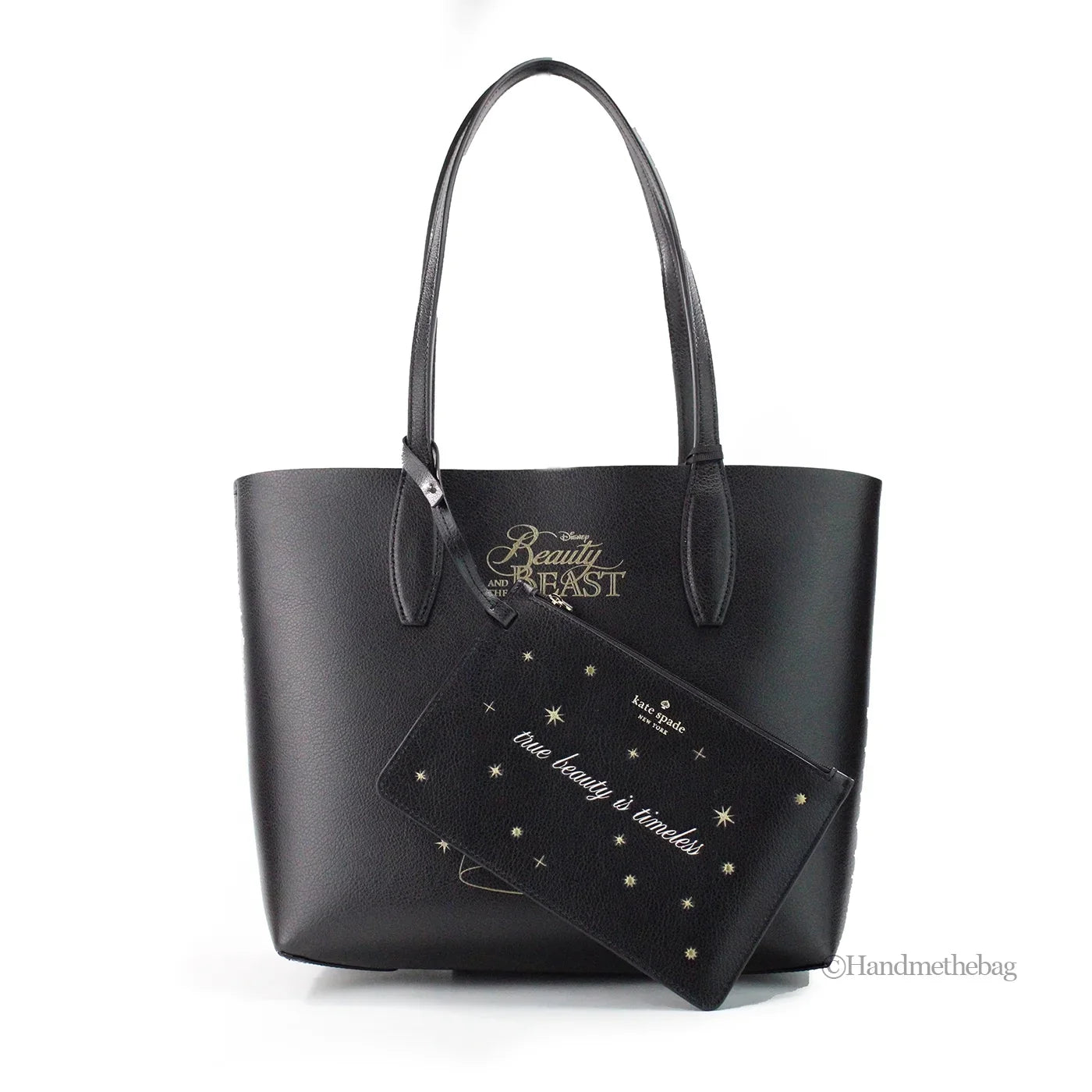 Kate Spade X Disney Beauty And The Beast Small Leather Reversible Tote Handbag