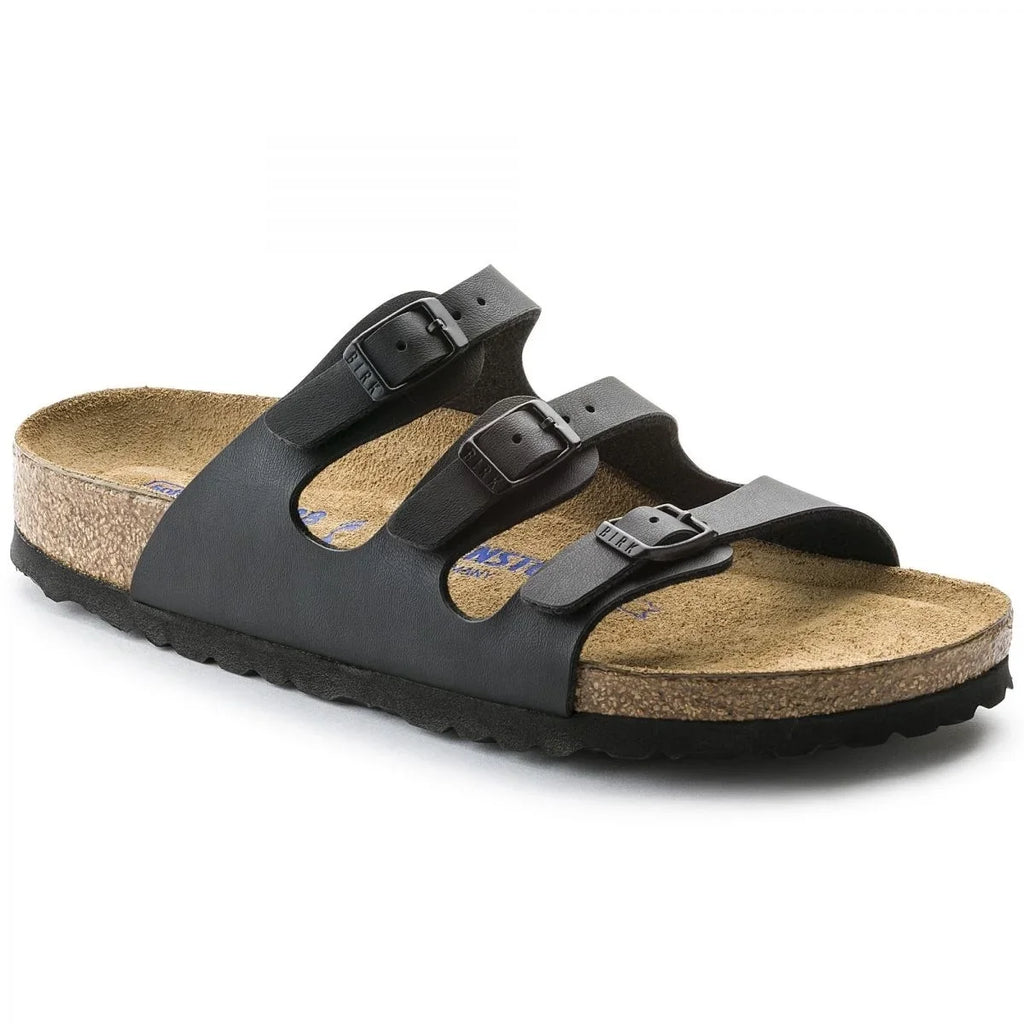 BIRKENSTOCK Women's Florida Soft Footbed Black Birko-Flor Sandal - 0053011 8-8.5 Narrow BLACK BFL