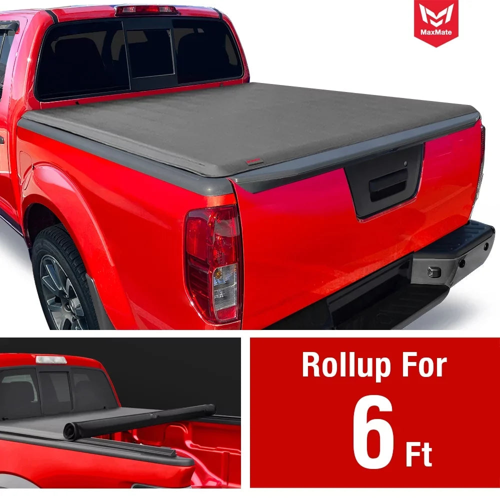 MaxMate Soft Roll-up Truck Bed Tonneau Cover Compatible with 2022-2024 Nissan Frontier | 6' (73") Bed | TCN169058