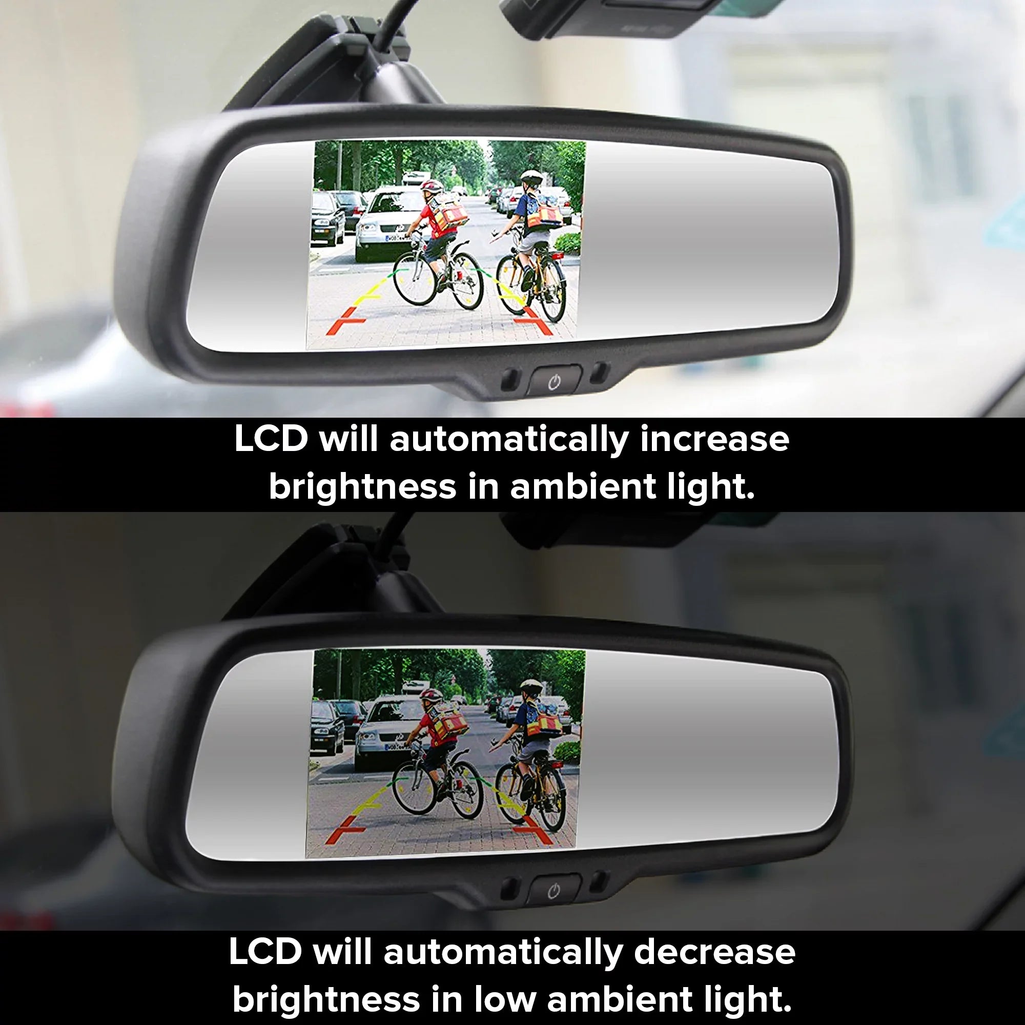 Master Tailgaters OEM Rear View Mirror with 4.3" LCD Screen & Wireless Transmitter | Universal Fit Mount for Cars
