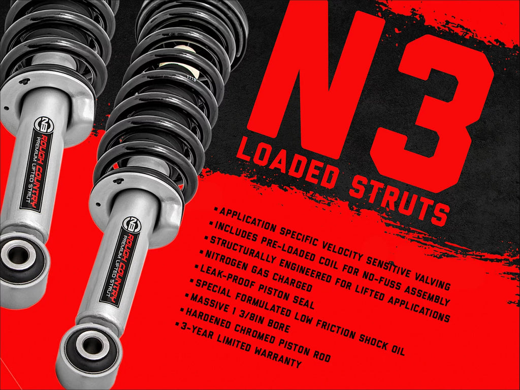 Rough Country 2.5" Lift Kit (fits) 2009-2011 RAM Truck 1500 4WD N3 Loaded Coil Spring Struts Suspension System 359.23