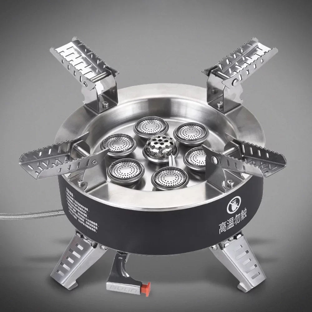 BULIN 18000W High-power Camping Stove with Piezo Ignition Windproof Seven-core Gas Stove Foldable Backpacking Stove For Fishing Hiking Traveling