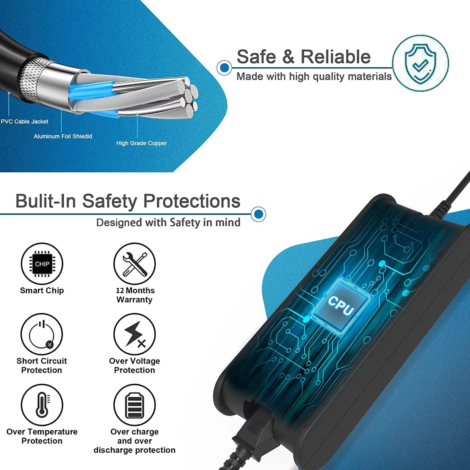 KONKIN BOO Compatible Portable PC AC Power Adapter Cord Charger Replacement for Dell Edition D630