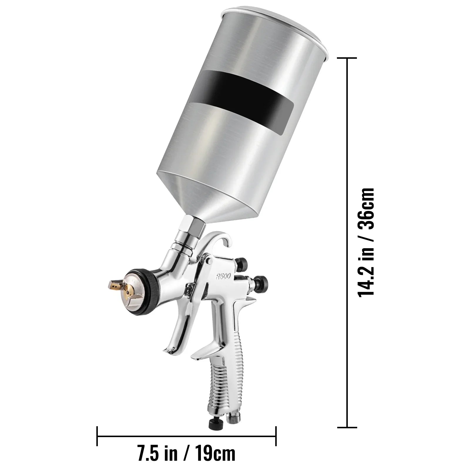 SKYSHALO HVLP Spray Gun, High Performance Automotive Gravity Feed Spray Gun with 1.3mm 1.4mm 1.8mm Stainless Steel Nozzles, 1000cc Aluminum Cup for Auto Paint, Primer, Clear/Top Coat & Touch-Up