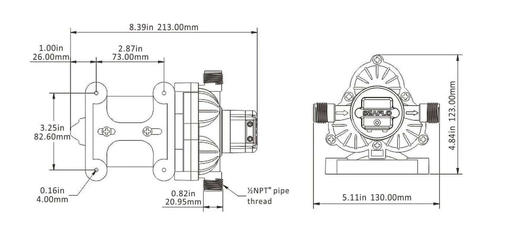 SEAFLO New 3.3 Gpm Automatic Water Pump Rv Boat 110v Ac 45psi
