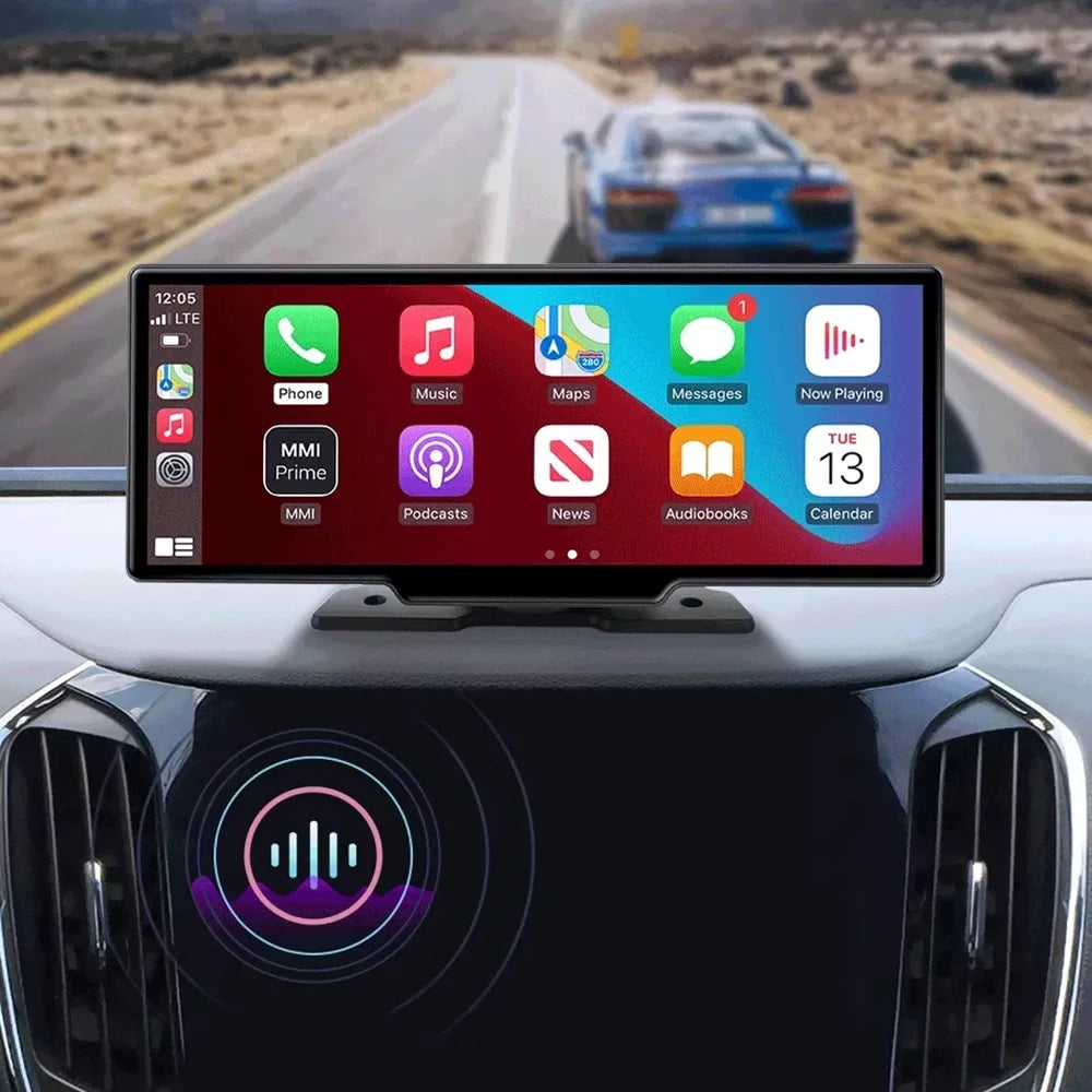 Masslatie 10.26 Inch Dash Cam Rearview Camera Carplay & Android Auto DVR GPS Navigation Video Dashboard Mirror Monitor Car DVRS,Front camera