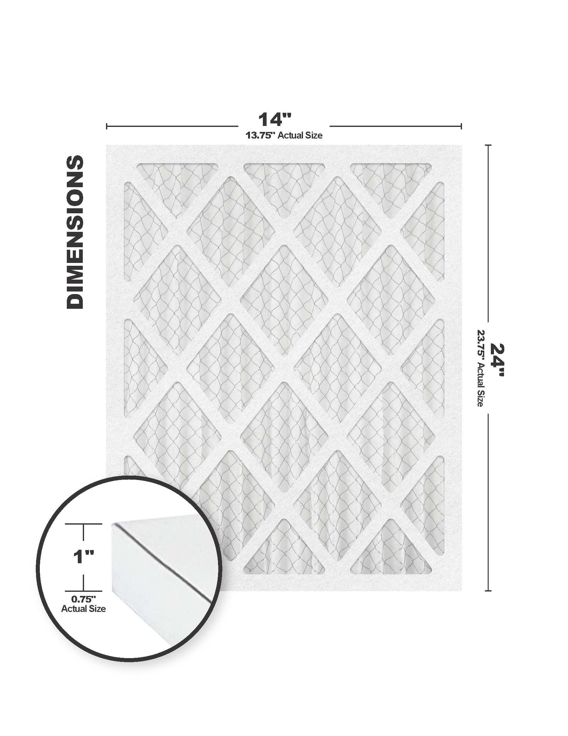 Accumulair Gold 14x24x1 MERV 8 Air Filter (4 Pack)