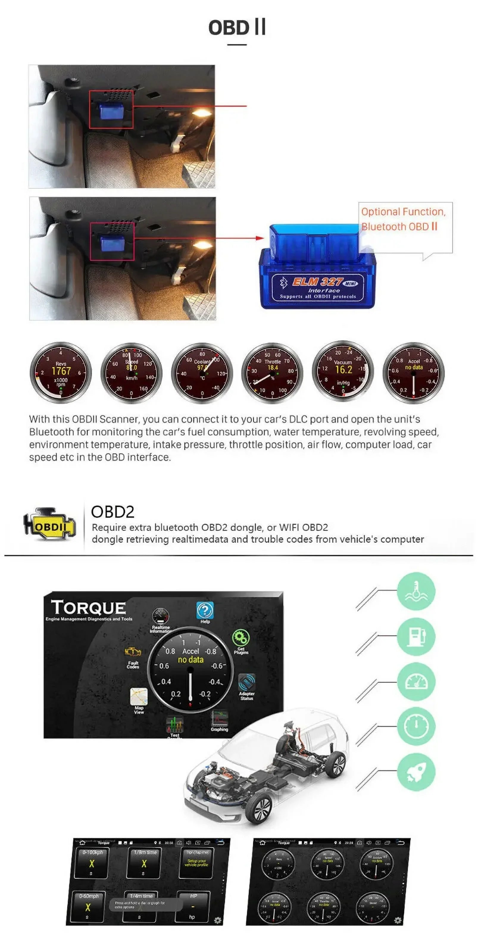 Single 1 DIN Rotatable 10.1'' 1280*720 IPS Android 12 2+32GB Bluetooth Car GPS Navigation WiFi Stereo Radio Apple CarPlay