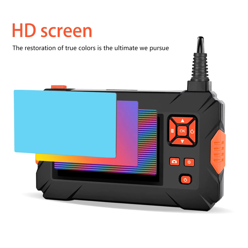 Pinnaco P130 Industrial Endoscope - Sewer Pipe Inspection Camera, Portable 4.3" Full-Color IPS Screen for Automobile Engine Maintenance