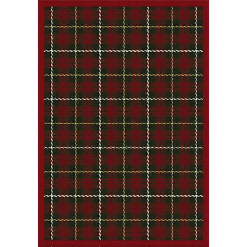 Joy Carpets  Bit O ft. Scotch Tartan Green 3 ft.10 in. x 5 ft.4 in.  WearOn Nylon Machine Tufted- Cut Pile Whimsy Rug