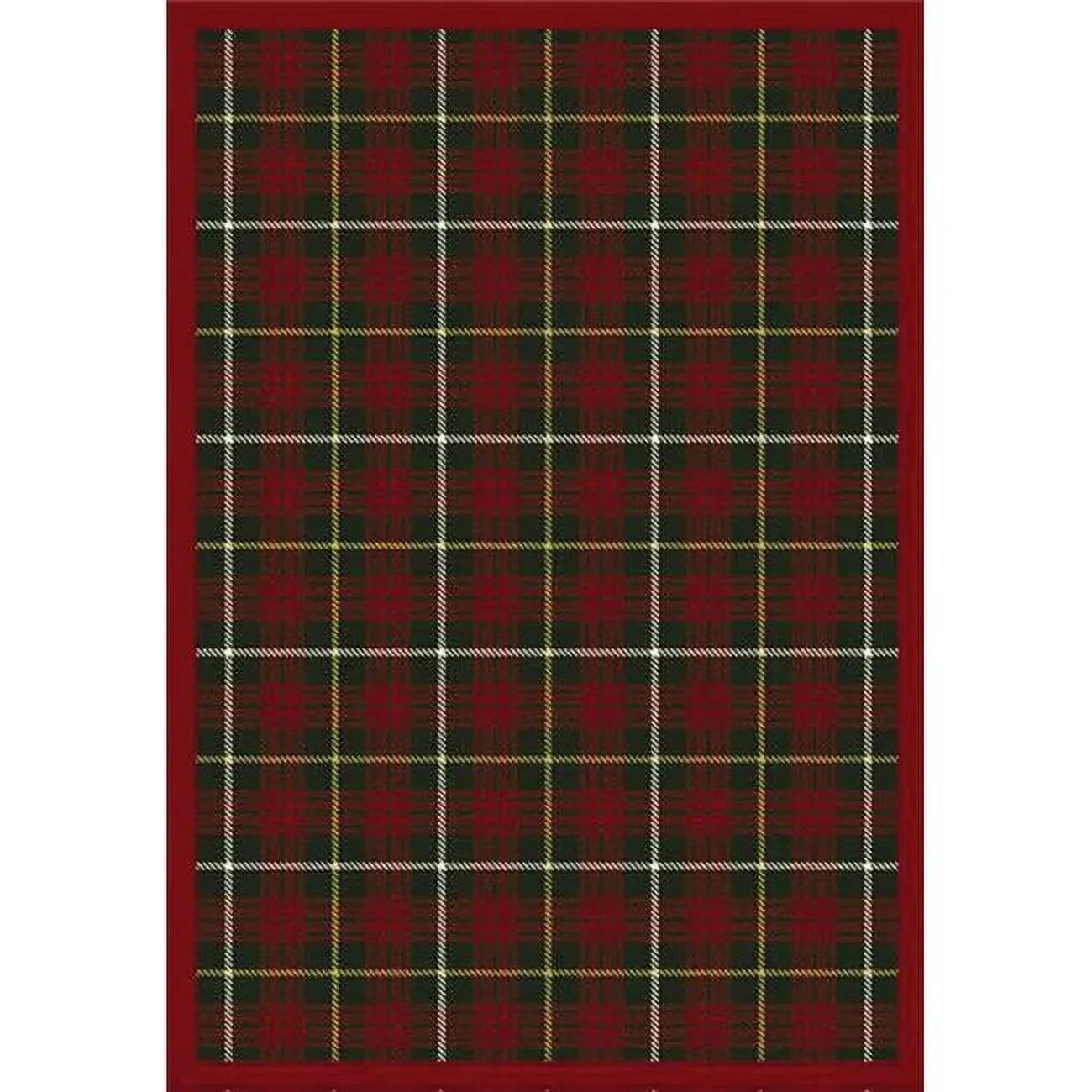 Joy Carpets  Bit O ft. Scotch Tartan Green 3 ft.10 in. x 5 ft.4 in.  WearOn Nylon Machine Tufted- Cut Pile Whimsy Rug
