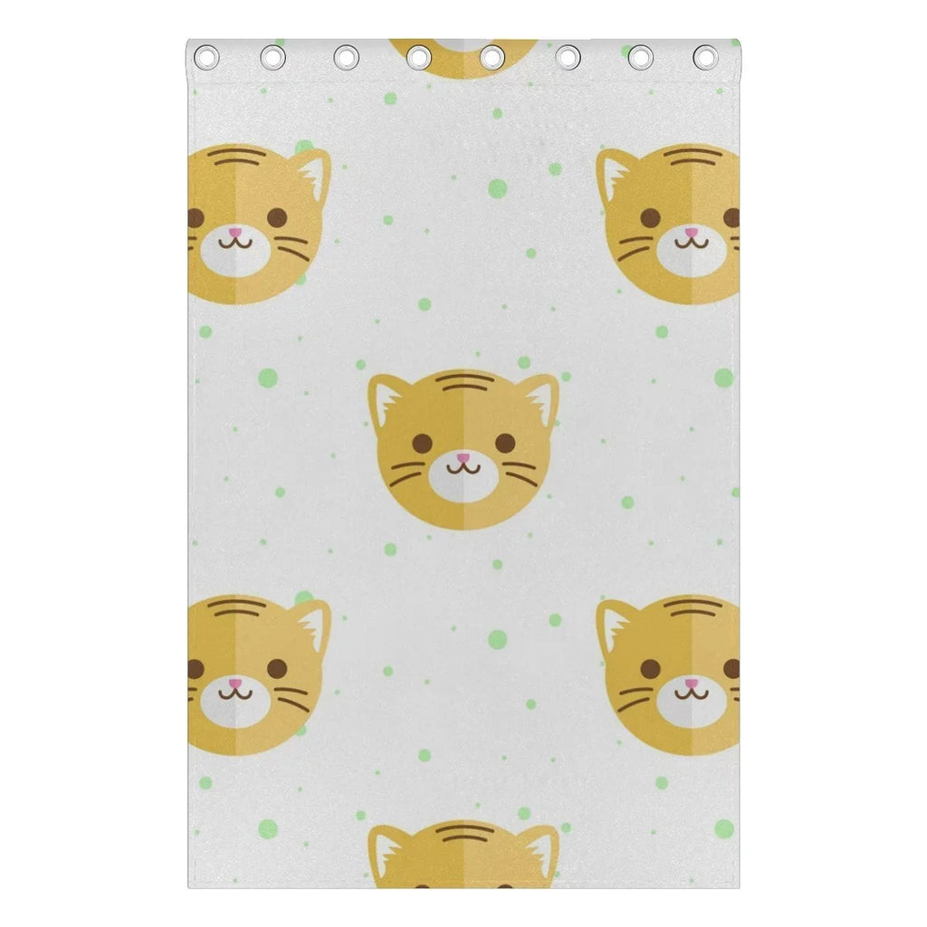 POPCreation Flat Cartoon Tiger Heads Pattern Window Curtain Blackout Curtains Darkening Thermal Blind Curtain for Bedroom Living Room,2 Panel (52Wx84L Inches)