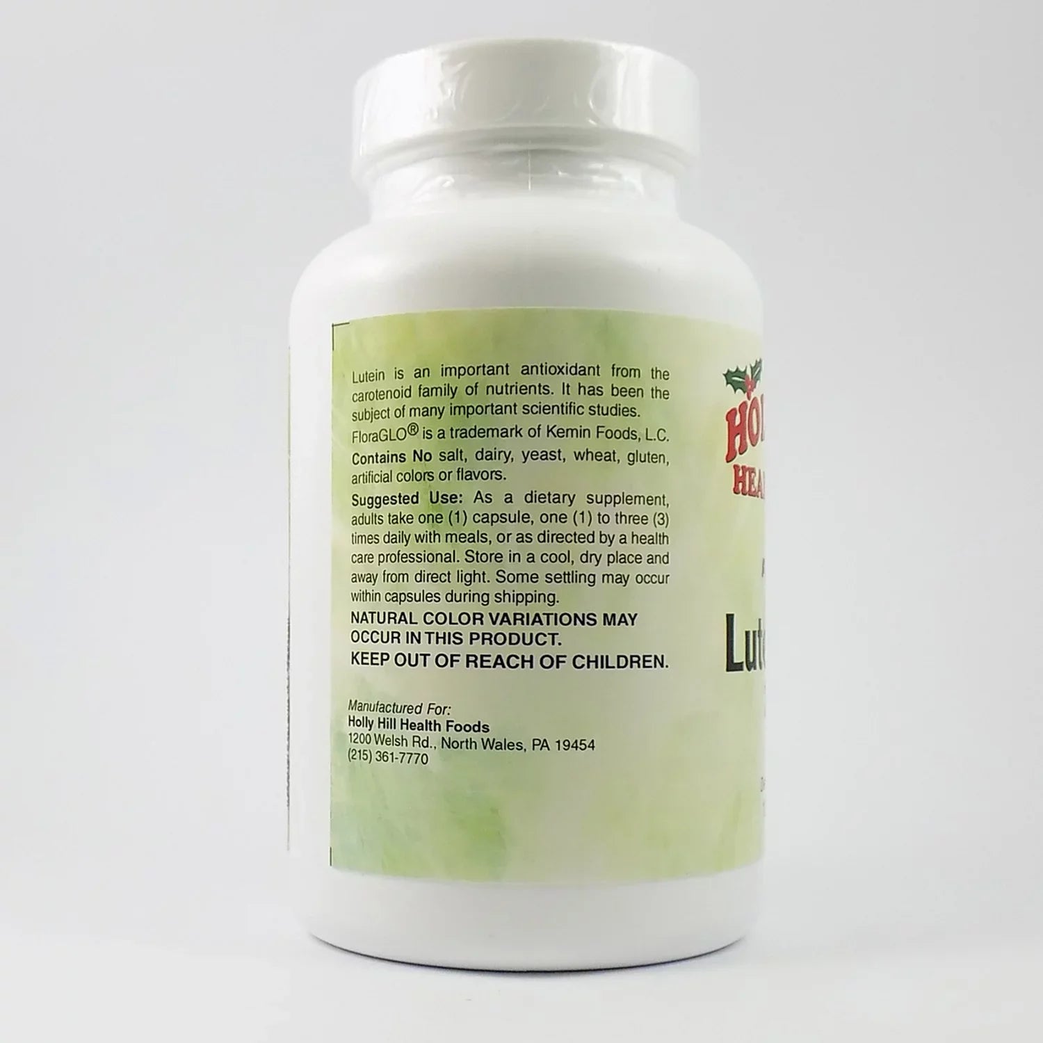 Holly Hill Health Foods, Lutein Plus For Vision Support With FloraGLO, 120 Capsules