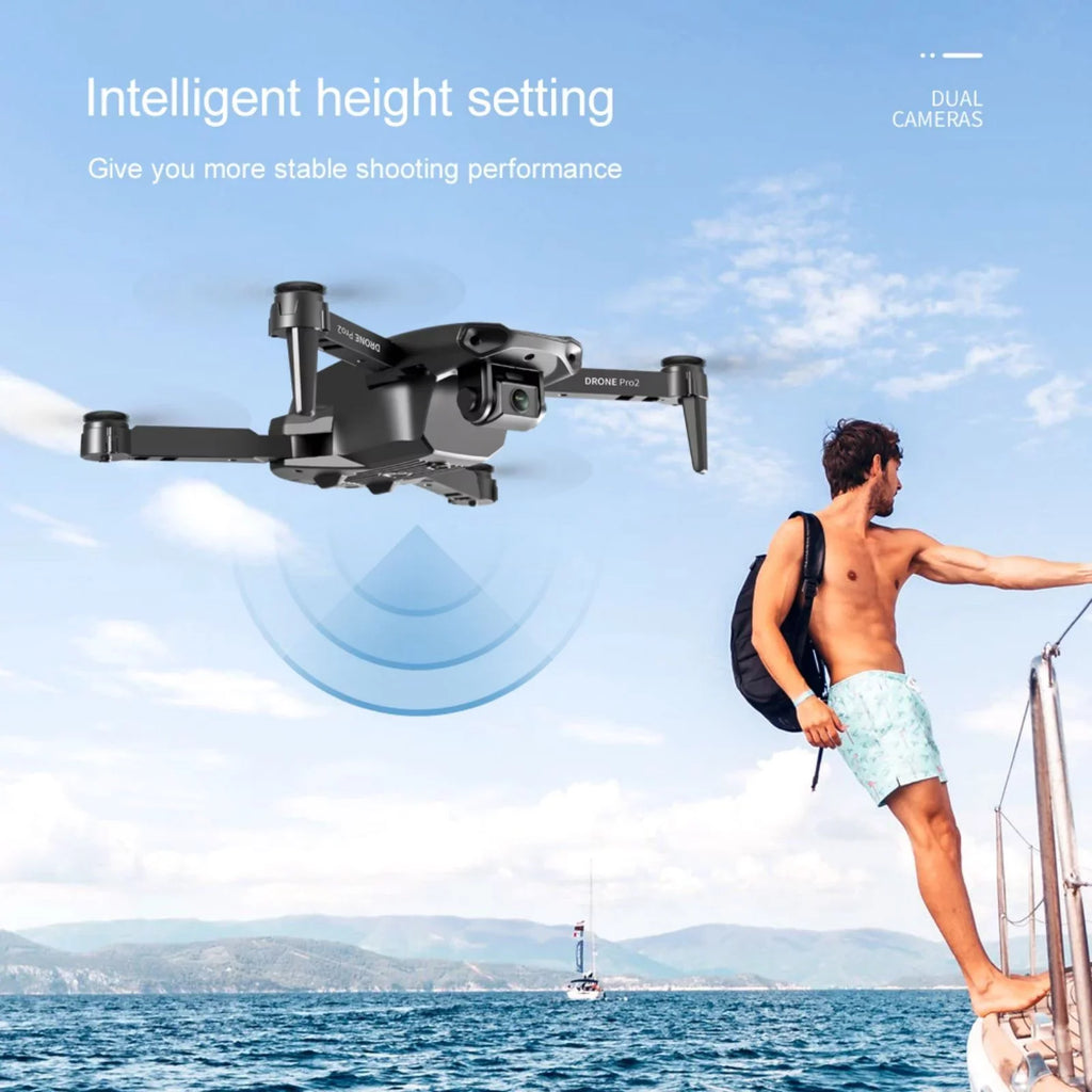 Dqacd 2021 New E99 PRO RC Drone 4K HD Dual Camera GPS WiFi FPV Foldable Drone