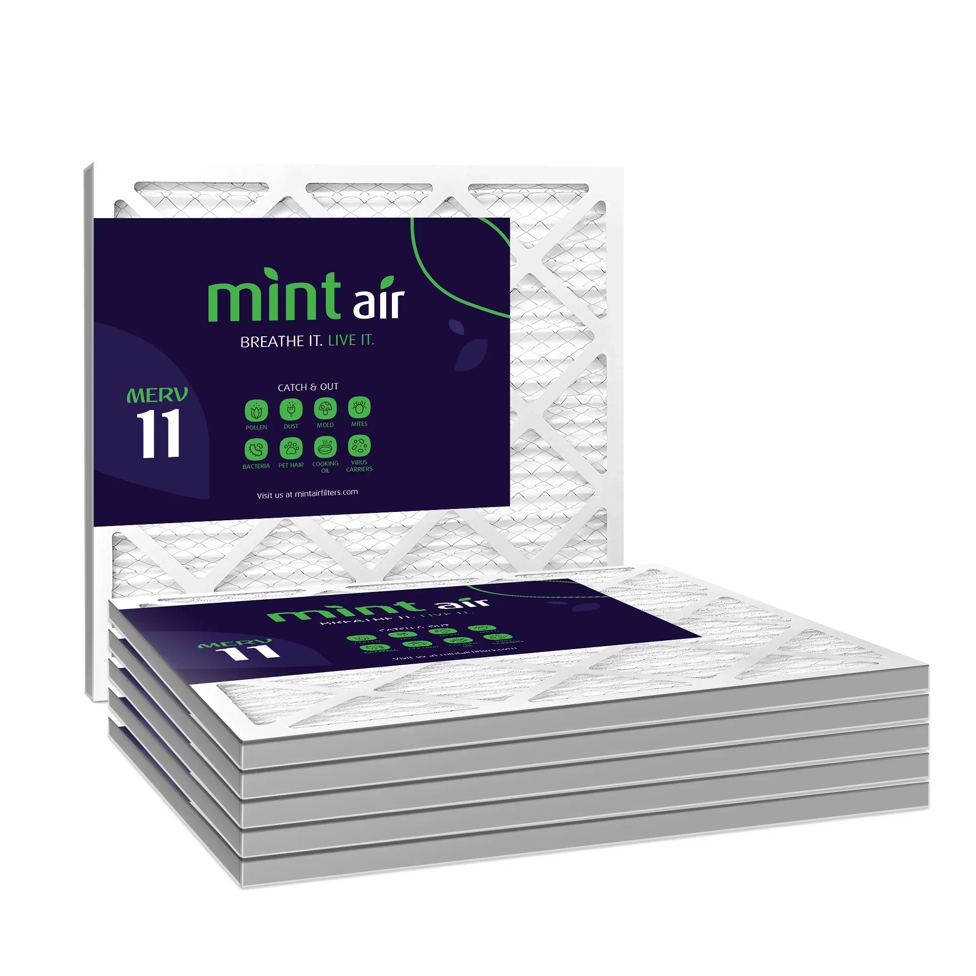 Simply Filters, 16x20x1 Air Filter, MERV 11, MPR 1000, AC Furnace Air Filter, 6-Pack