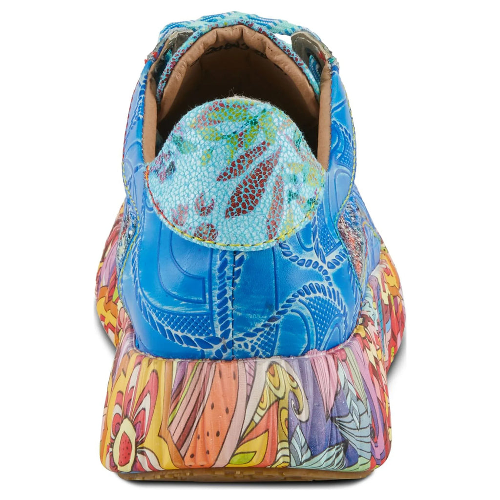 Spring Step L'Artiste Women's CAFFEY Multicolored Fashion Sneakers | Unique Energetic Patterns Blue Multi EU 42 / US 10.5-11