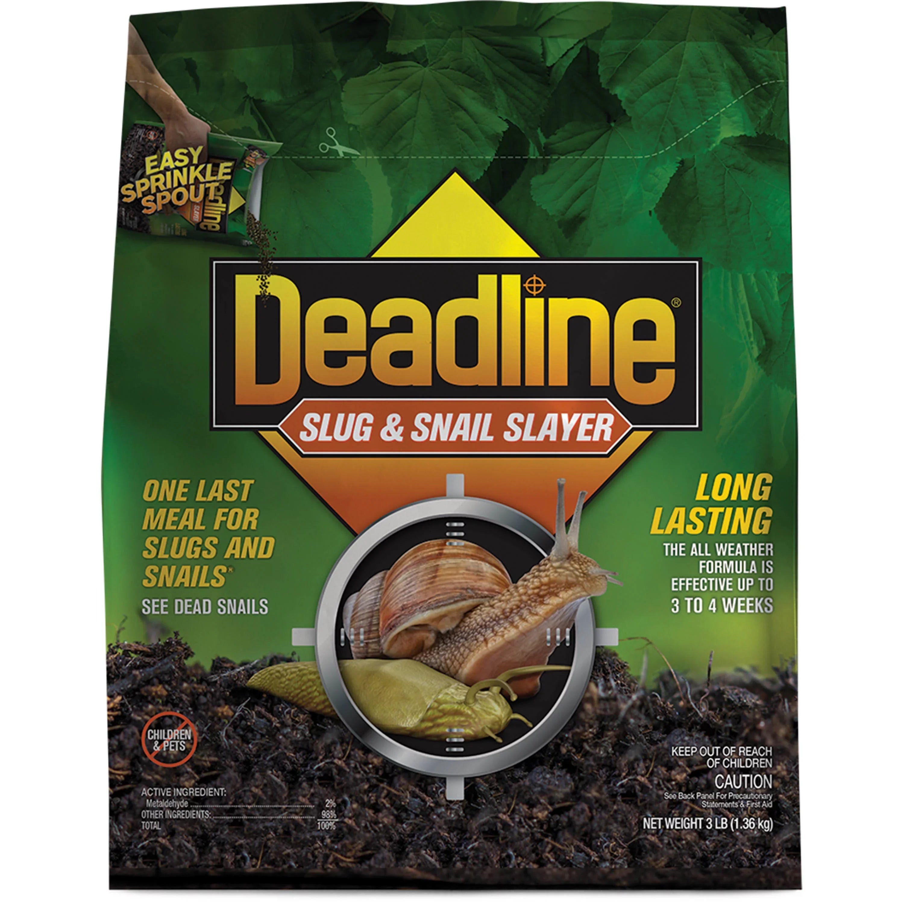 Deadline, Ready-to-Use Pellets, Slug and Snail Killer; 3 lb.