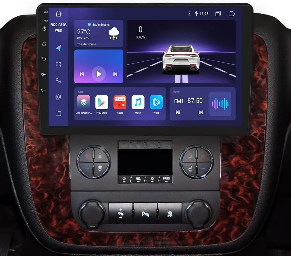 For GMC Yukon Chevy Tahoe Suburban Android 12 Octa Core 4GB RAM Apple Carplay Car Stereo AM FM Radio GPS Weather