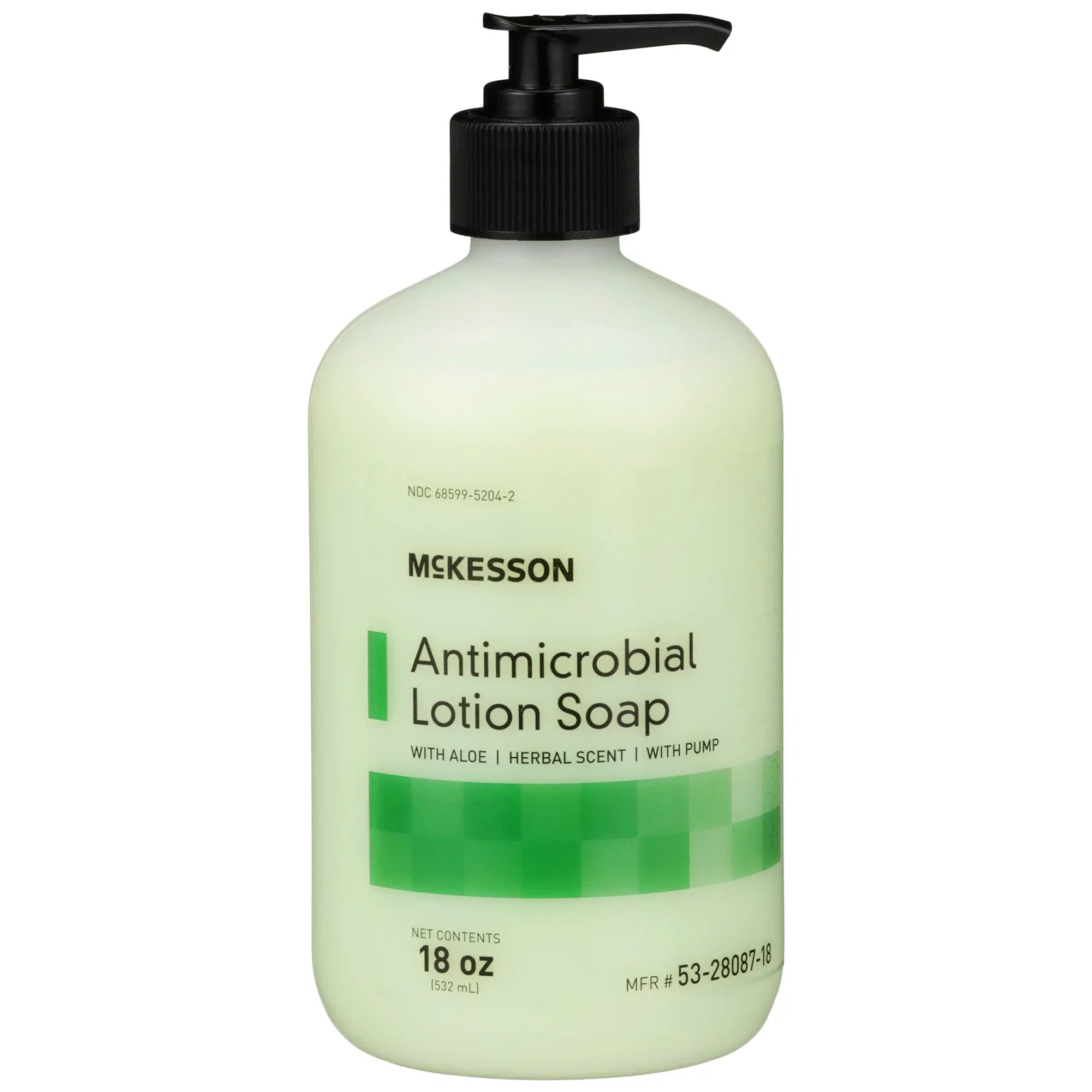 McKesson Antimicrobial Hand Lotion Soap with Aloe - Herbal Scent, 18 oz, 12 Ct