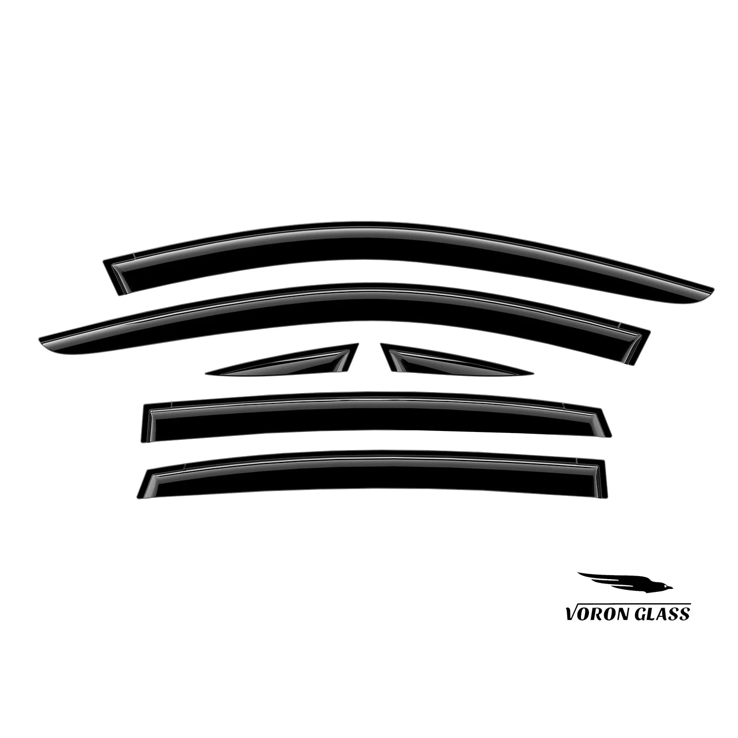 Voron Glass Tape-on Extra Durable Rain Guards for Subaru XV Crosstrek 2018-2024, Window Deflectors, Vent Window Visors, 6 Pieces - 100489