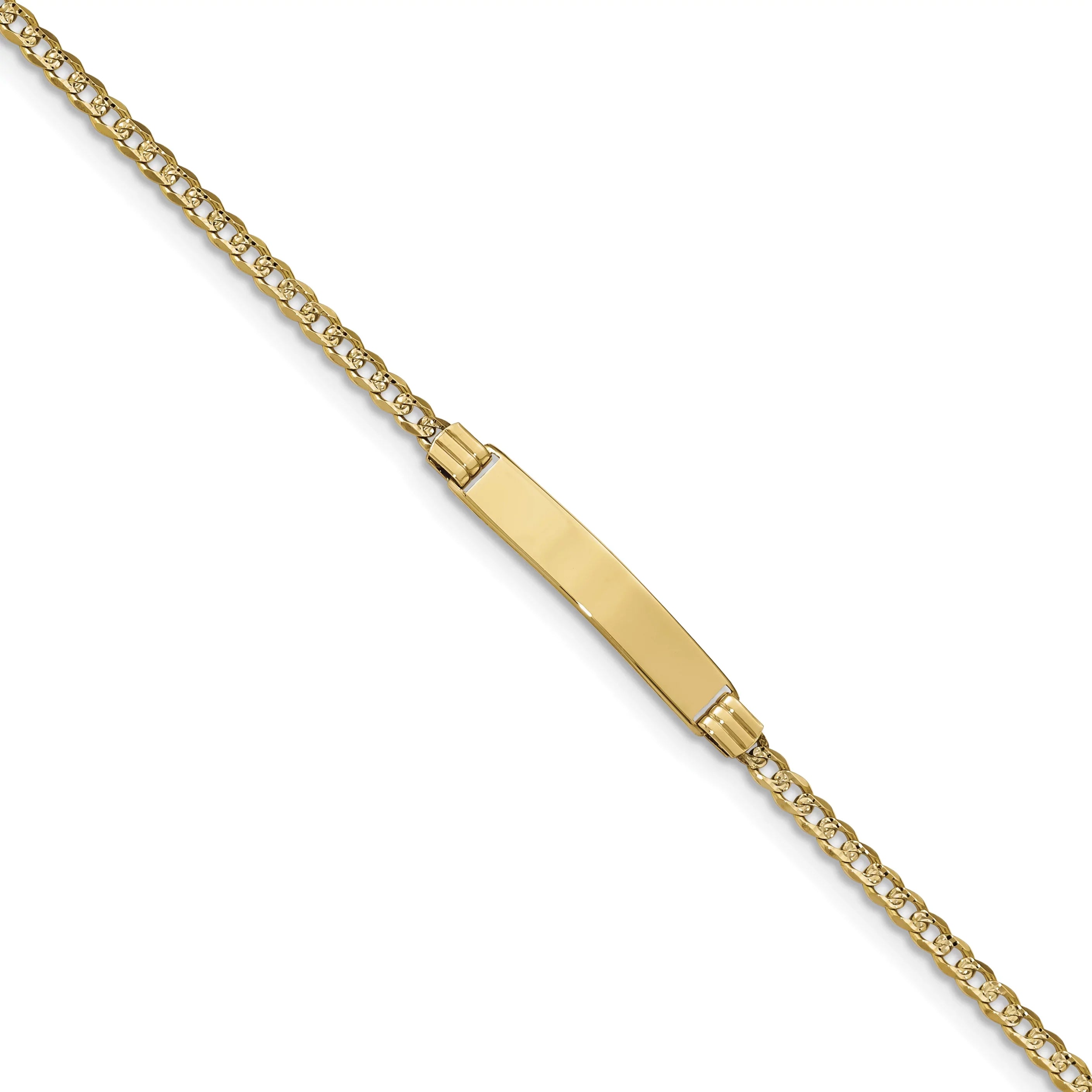 Beautiful w/Rhodium Children's Pav Curb Link ID Bracelet