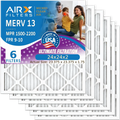 24x24x2 Air Filter MERV 13 Comparable to MPR 1500 - 2200 & FPR 9 Electrostatic Pleated Air Conditioner Filter 6 Pack HVAC AC Premium USA Made 24x24x2 Furnace Filters by AIRX FILTERS WICKED CLEAN AIR.