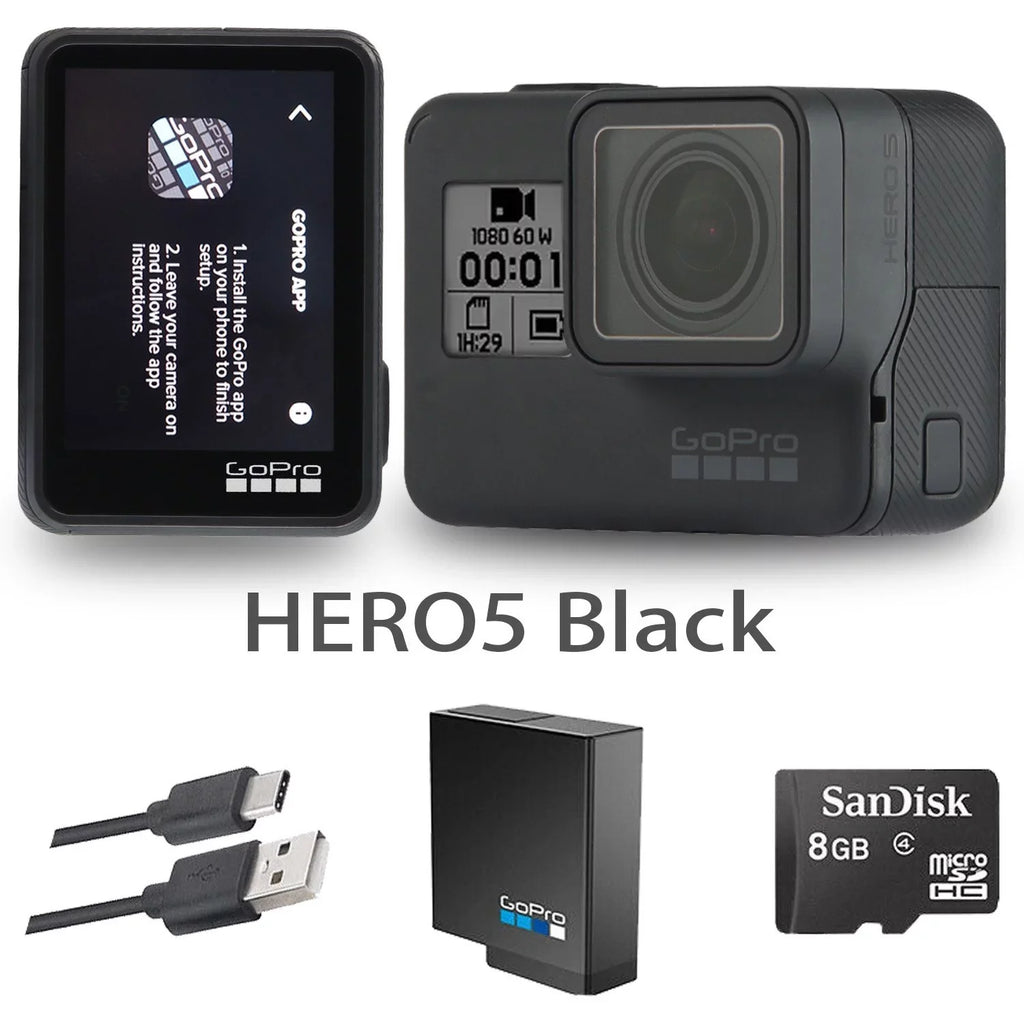 Refurbished GoPro HERO 5 Black Edition Waterproof Sport Action Camera with Touch Screen 4K Ultra HD Video 12MP Photos (Refurbished)