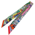 Pre-Owned Hermes Twilly Exposition Universelle Silk Rose Scarf (Fair)