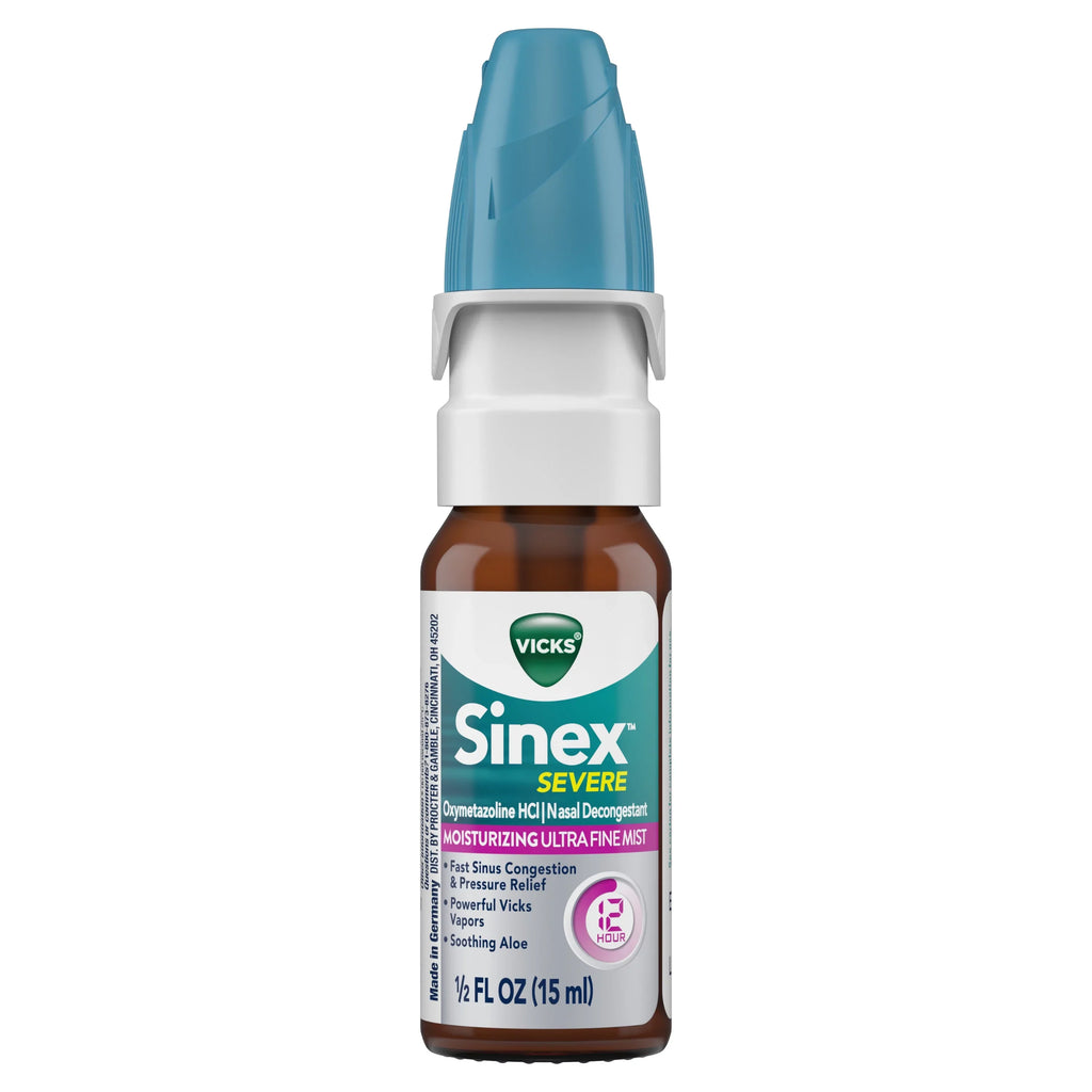 3 Pack Vicks Sinex Severe Moisturizing Aloe Ultra Fine Mist, 0.5 Ounces Each
