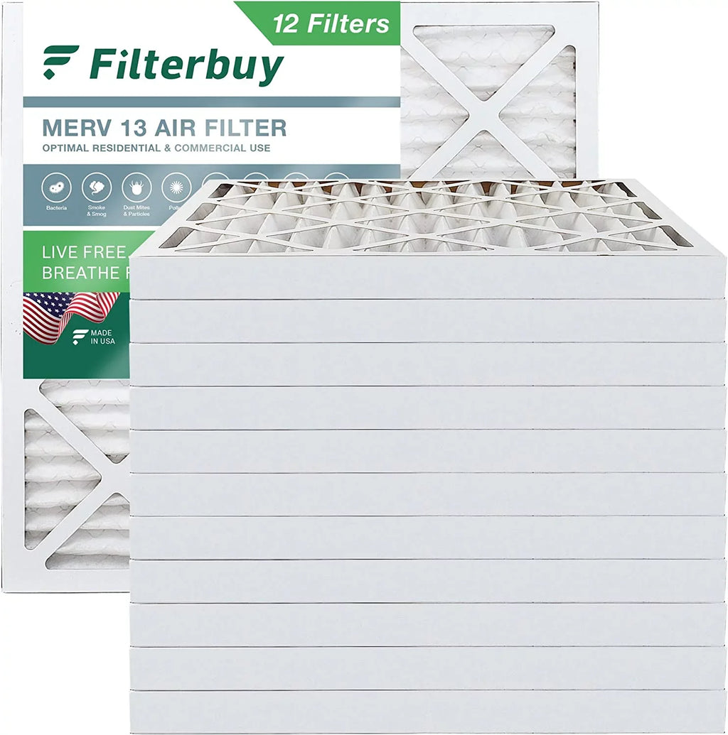 Filterbuy 24x24x2 MERV 13 Pleated HVAC AC Furnace Air Filters (12-Pack)
