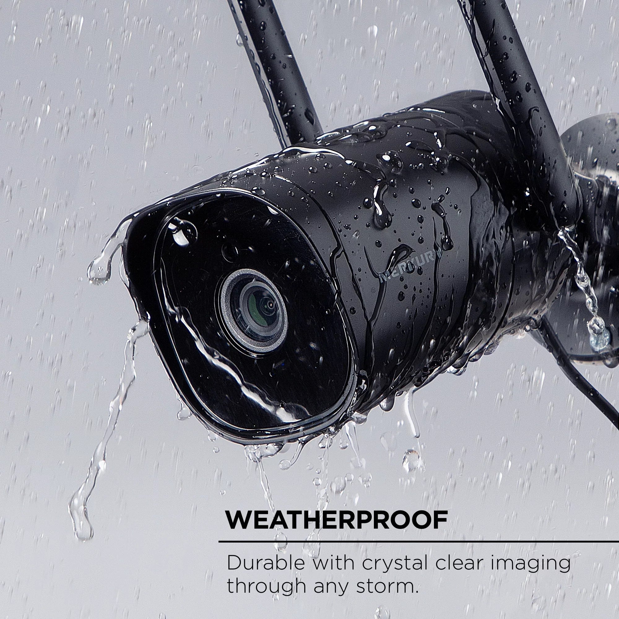 Merkury Smart 1080P Smart Outdoor Security Camera - Weatherproof, Night Vision, 2-Way Audio, Black, Wi-Fi