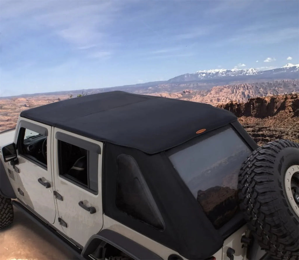 Bushwacker by RealTruck 07-18 Jeep Wrangler UnLimited 4-Door Trail Armor Twill Flat Back Soft Top - Black