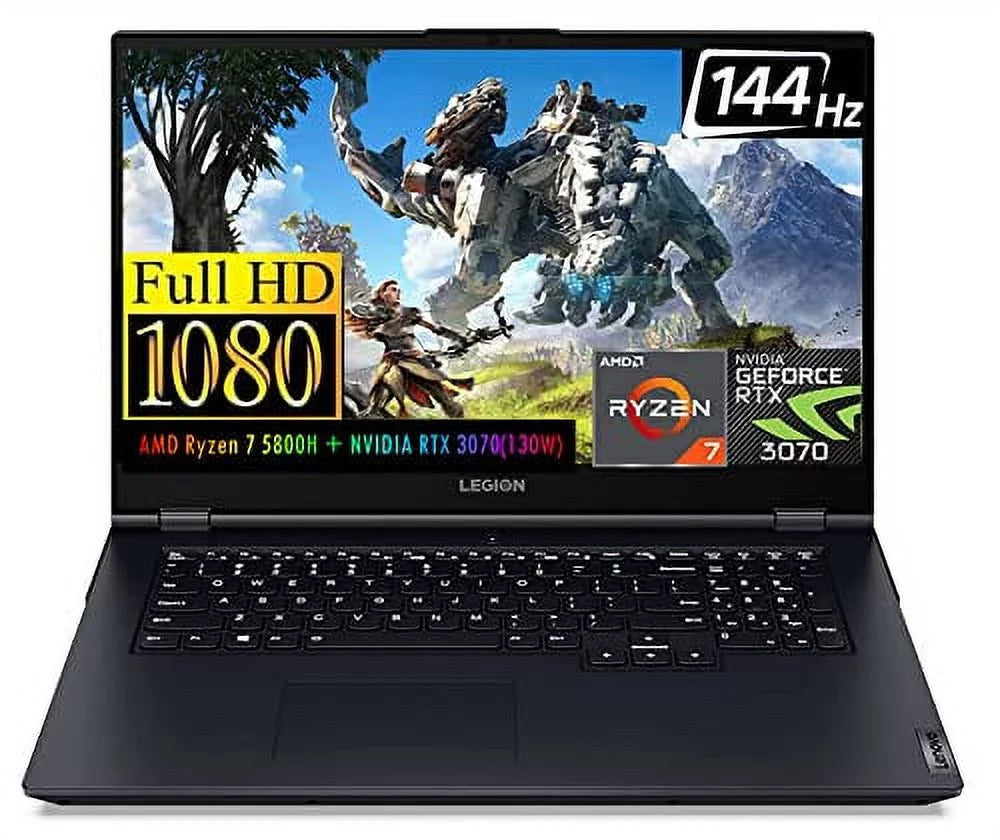 Lenovo Legion 5 Gen 6 Gaming Notebook, 17.3" FHD IPS 144Hz Screen, AMD Ryzen 7 5800H, NVIDIA GeForce RTX 3070(TGP 130W), Dolby Vision, Type-C, Win 10 Free Upto 11 (16GB RAM | 1TB PCIe SSD)