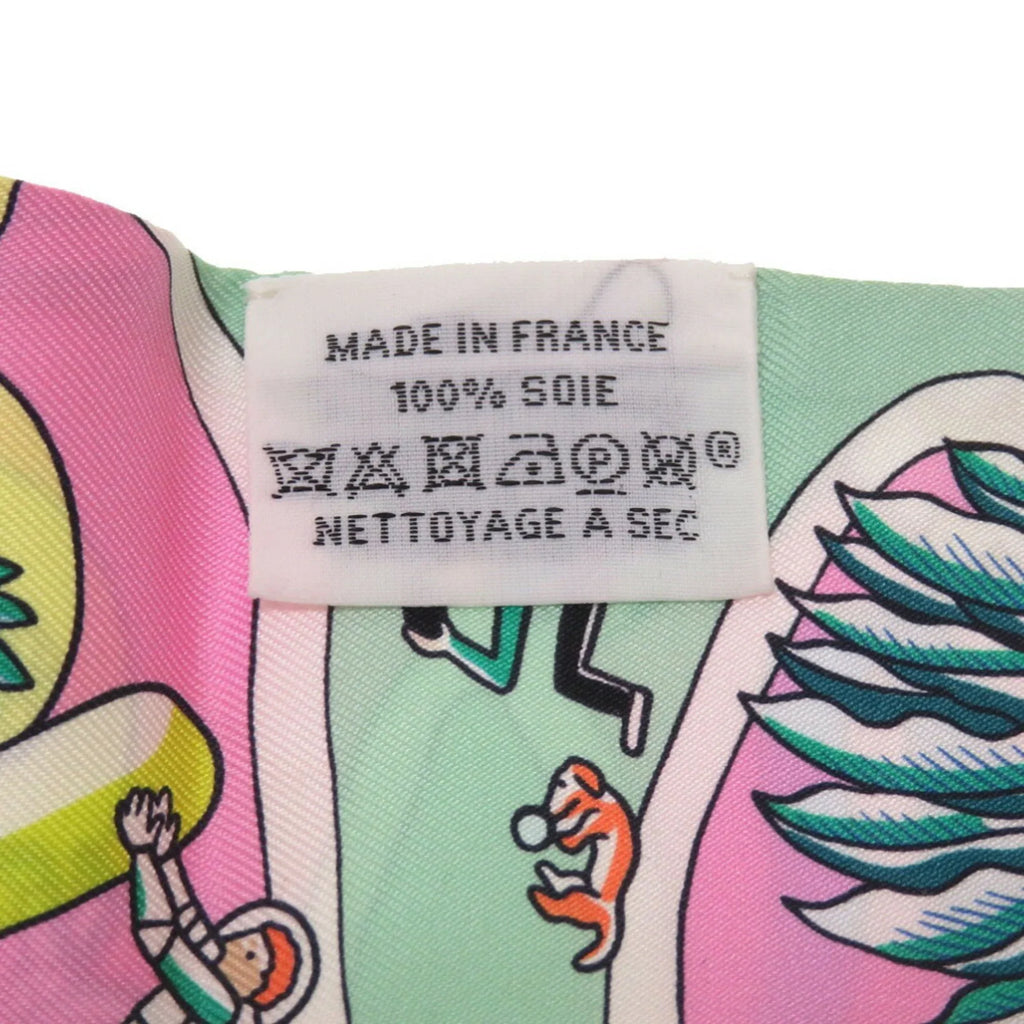 Pre-Owned Hermes Twilly Exposition Universelle Silk Rose Scarf (Fair)