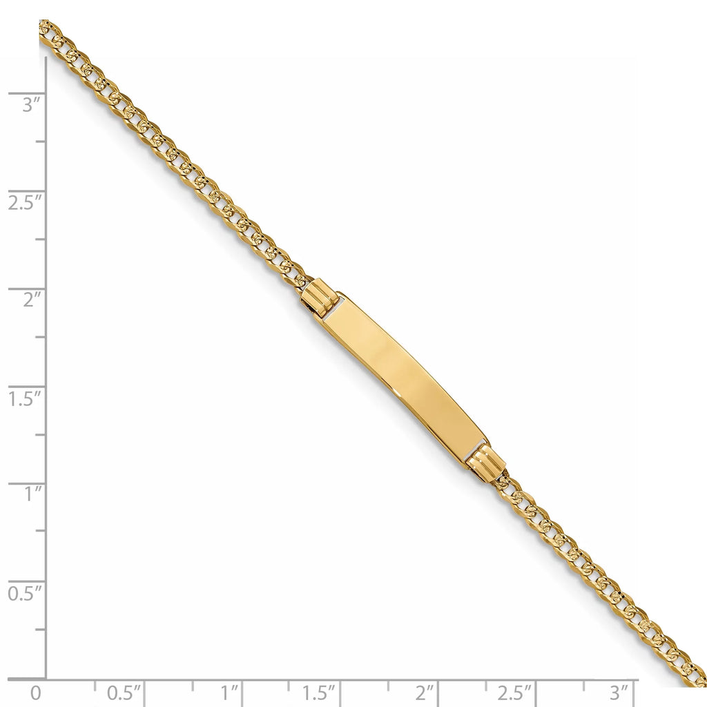 Beautiful w/Rhodium Children's Pav Curb Link ID Bracelet