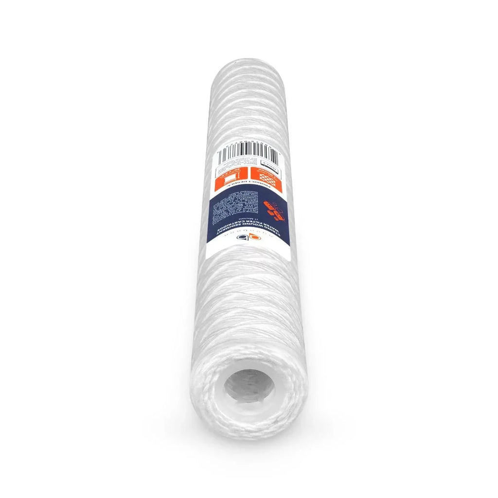 Aquaboon 1 Micron 20" x 2.5" String Wound Sediment Water Filter Cartridge | Universal Replacement for Any 20 inch RO Unit | Compatible with 101-230, PD-5-20, AP110-2C, P5-20, CFS124-C20, 4-Pack
