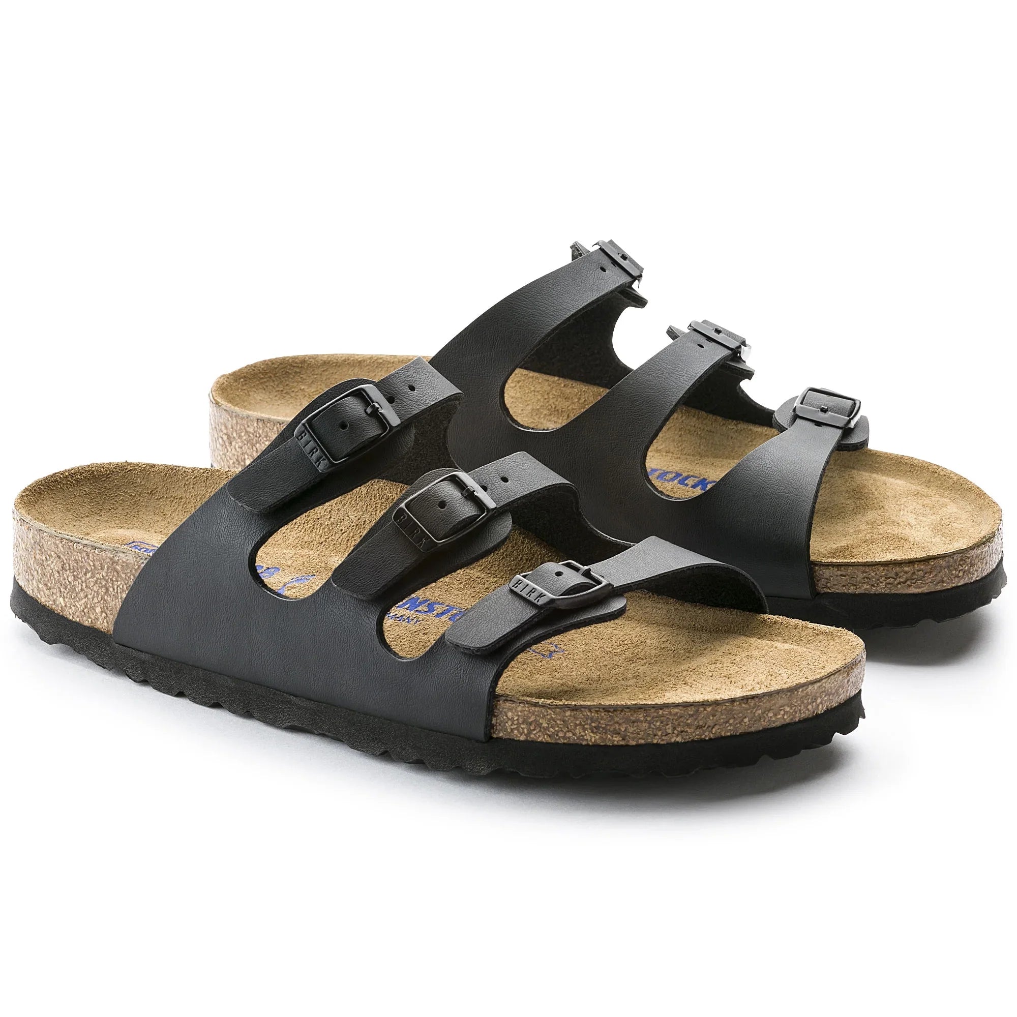 BIRKENSTOCK Women's Florida Soft Footbed Black Birko-Flor Sandal - 0053011 8-8.5 Narrow BLACK BFL