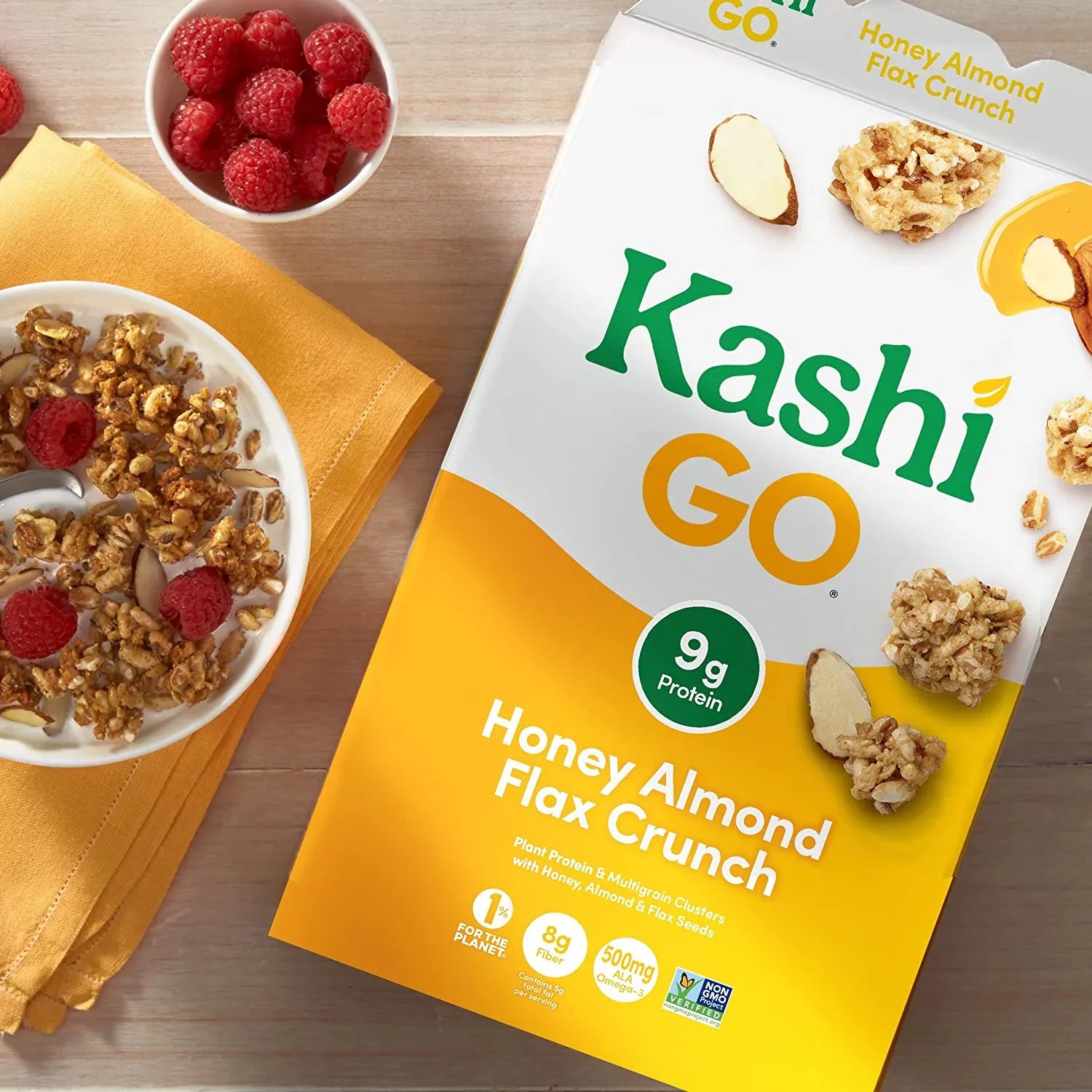 Kashi GoLean Crunch Honey Almond Flax Cereal 14 oz Pack of 2