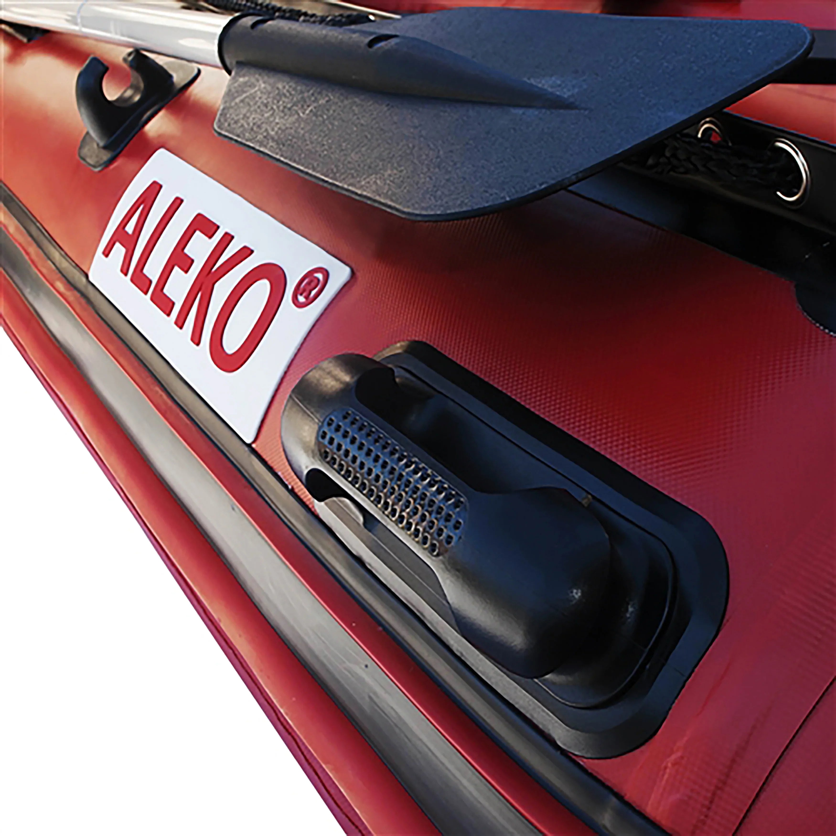 ALEKO Inflatable Boat with Air Deck Floor - 10.5 Ft - Red