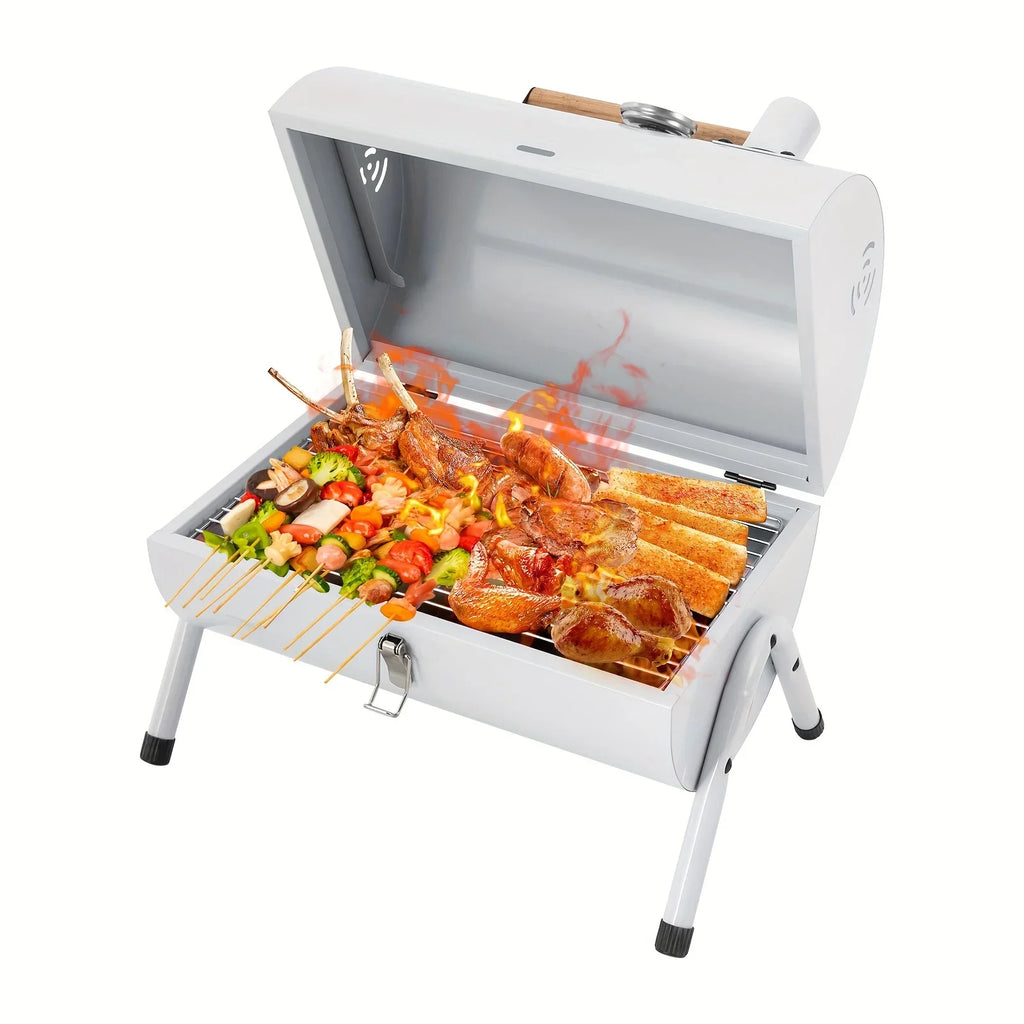DFSDFGF32 White Multi-functional BBQ Grill with Thermometer